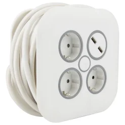 Enrouleur Schuko 3 prises + 2 USB 7m^Zenitech Outlet