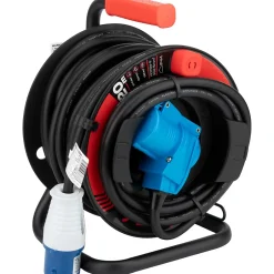Enrouleur Schuko/CEE P17 20m - Noir/Bleu -^Protec Discount
