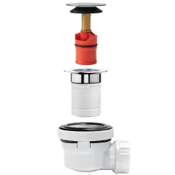 Ensemble bonde et siphon de lavabo Quick-Clac Nano 6.7 Sortie Ø32 mm - 1/4 de tour^Wirquin Best
