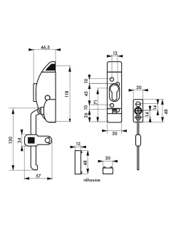 Entrebailleur de fenêtre à cylindre, 1 ou 2 vantaux, 3 clés -^SP Sale