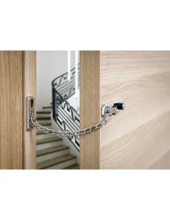 Entrebailleur de porte, chaîne acier, chromé --Thirard Clearance