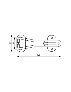 Entrebailleur pour porte d'entrée, taquet d'arrêt, 142mm, doré --Thirard Online