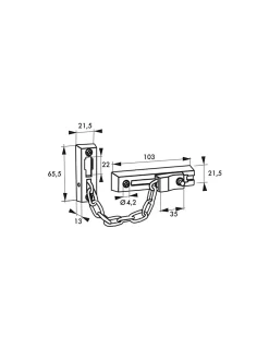 Entrebailleur pour porte d'entrée, chaîne en acier, 103mm -^Thirard Best