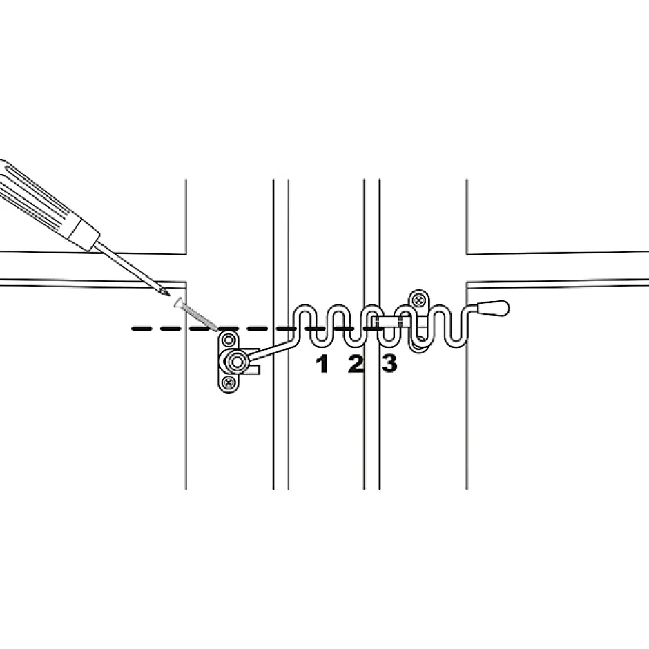 Entrebâilleur fenêtres serpentin EFS Abus chromé^Diall