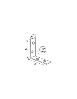 Equerre de renfort pour porte, 40x40x15mm, acier zingué --Thirard Hot