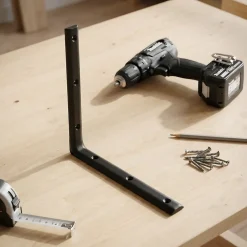 Equerre demi ronde 350 x 350 mm - acier noir^Afbat Sale