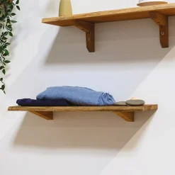 Equerre en Bois Teck Huilée - 18x55x175mm - Fixation pour Etagère Murale (lot de 2)^Woodbord Clearance