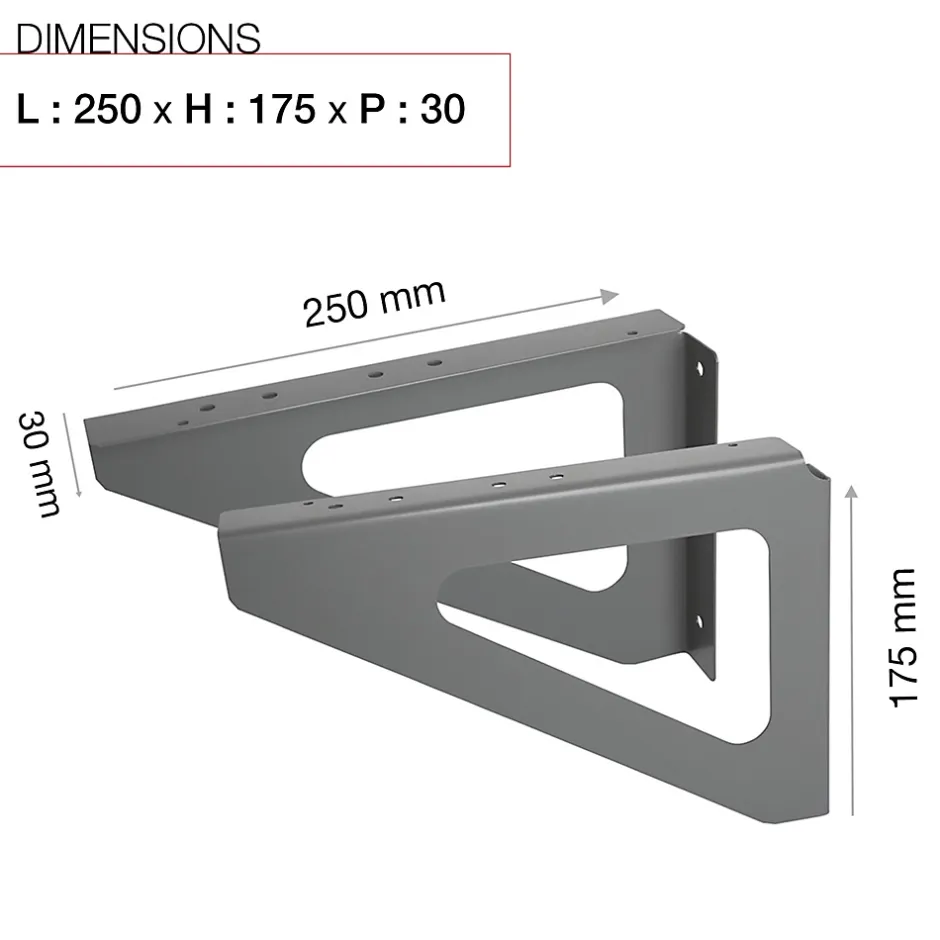 Equerres murales gris clair RAL 7037M-Renz Online