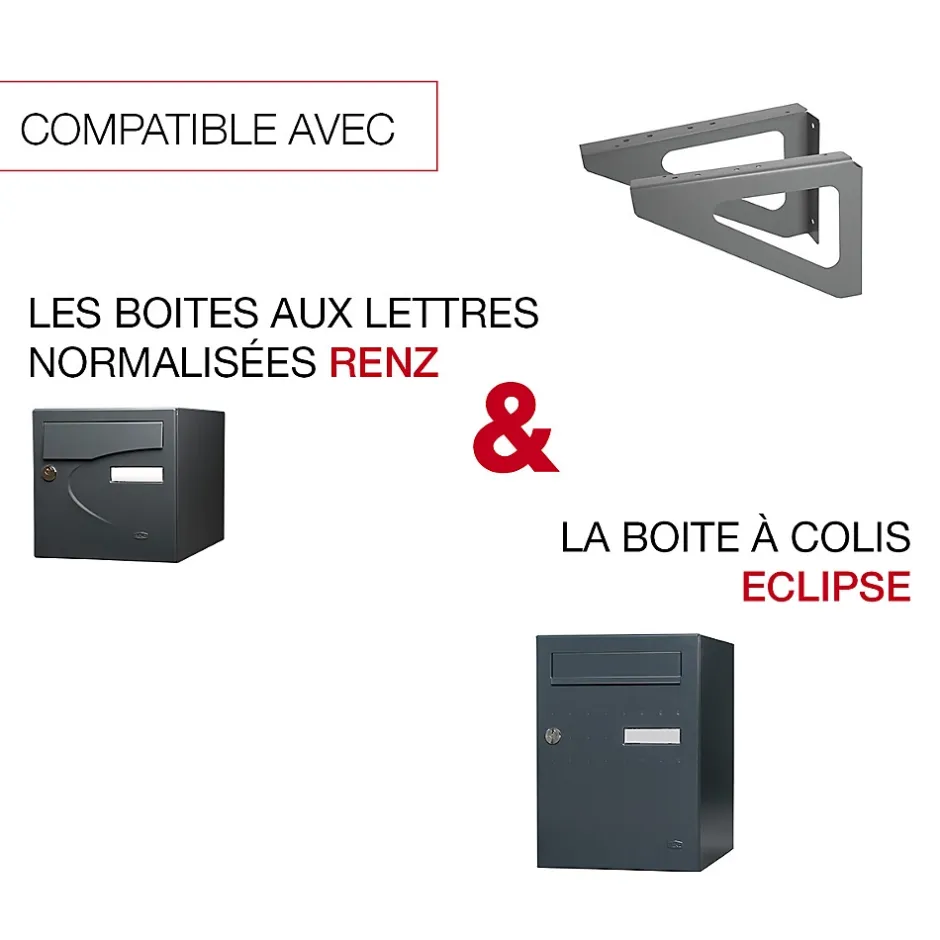 Equerres murales gris clair RAL 7037M-Renz Online