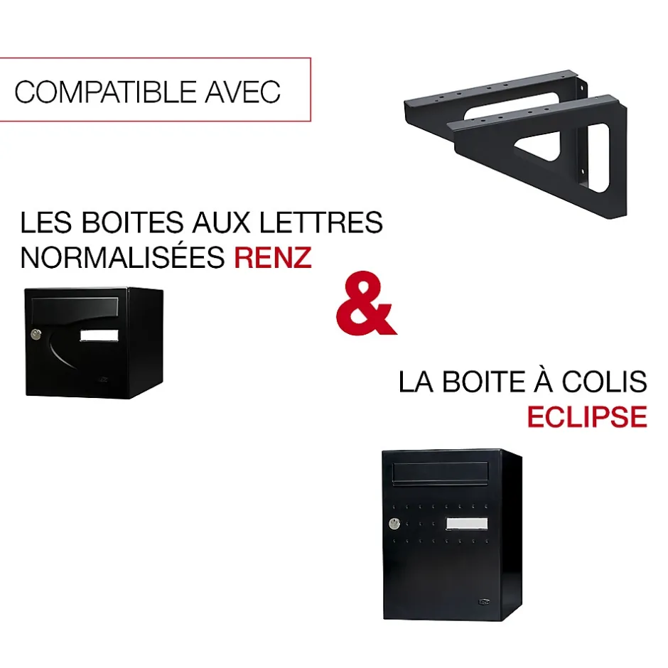 Equerres murales Noir mat RAL 9005MT-Renz Outlet