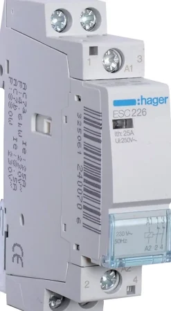 Esc426 Contacteur Modulaire De Puissance 4nf - 25a - Bobine 230 Vac - Bornes à Vis - 2 Modules^Hager Hot
