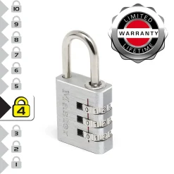 7630EURD Cadenas à Combinaison Programmable en Aluminium, gris, 3 x 6,5 x 1,3 cm^Master Lock Discount