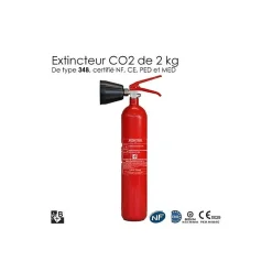 Extincteur co2 2kg b nf homologué NF et normé CE-EN3-Jod1 Discount
