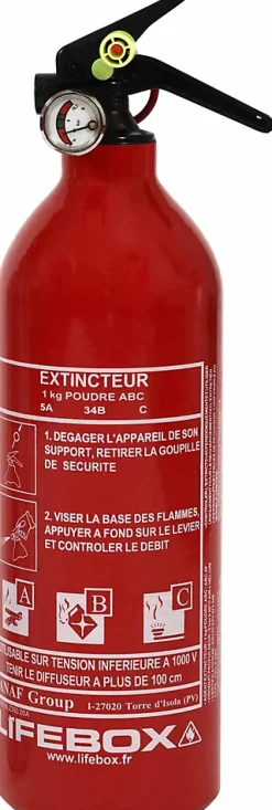 Extincteur poudre ABC 1 kg Lifebox avec manomètre^ Online