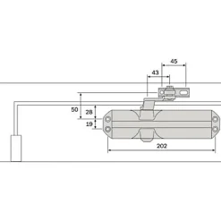 Ferme-porte à pignon et crémaillère^Diall Online