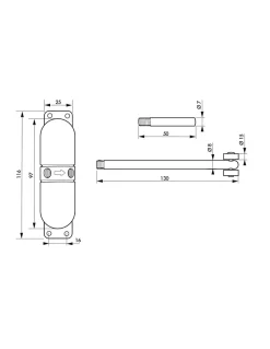 Ferme-porte automatique à roulettes pour porte légère, blanc --Thirard Outlet