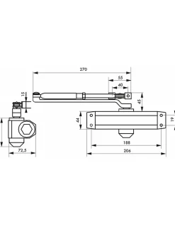 Ferme-porte automatique hydraulique force 4, noir --Thirard Outlet