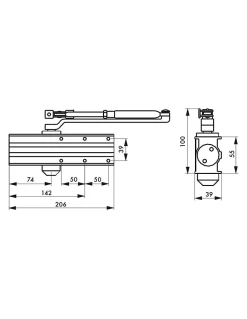 Ferme-porte automatique hydraulique Design force 3, noir --Thirard Sale