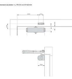 Ferme-porte Bricard Blanc bras compas fermeture automatique jusqu à 60 kg Force 3^Autres New