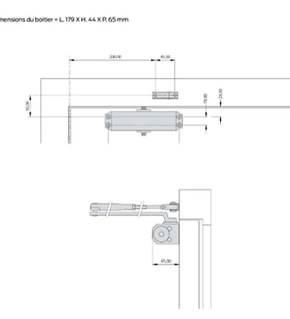 Ferme-porte Bricard Blanc bras compas fermeture automatique jusqu à 60 kg Force 3^Autres New