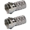 Fiche 7 mm vendue par 2 - type F mâle à visser - connecteurs plaqués nickel -^Erard Best