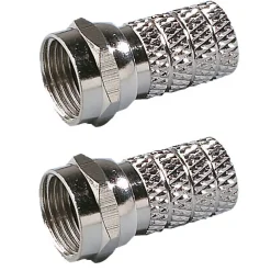 Fiche 7 mm vendue par 2 - type F mâle à visser - connecteurs plaqués nickel -^Erard Best