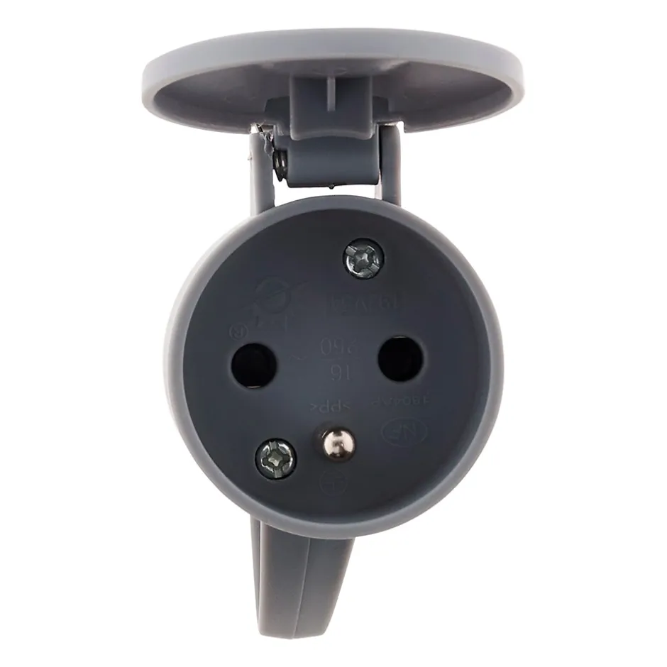 Fiche femelle à clapet 16A 2P+T - Gris --Zenitech Outlet