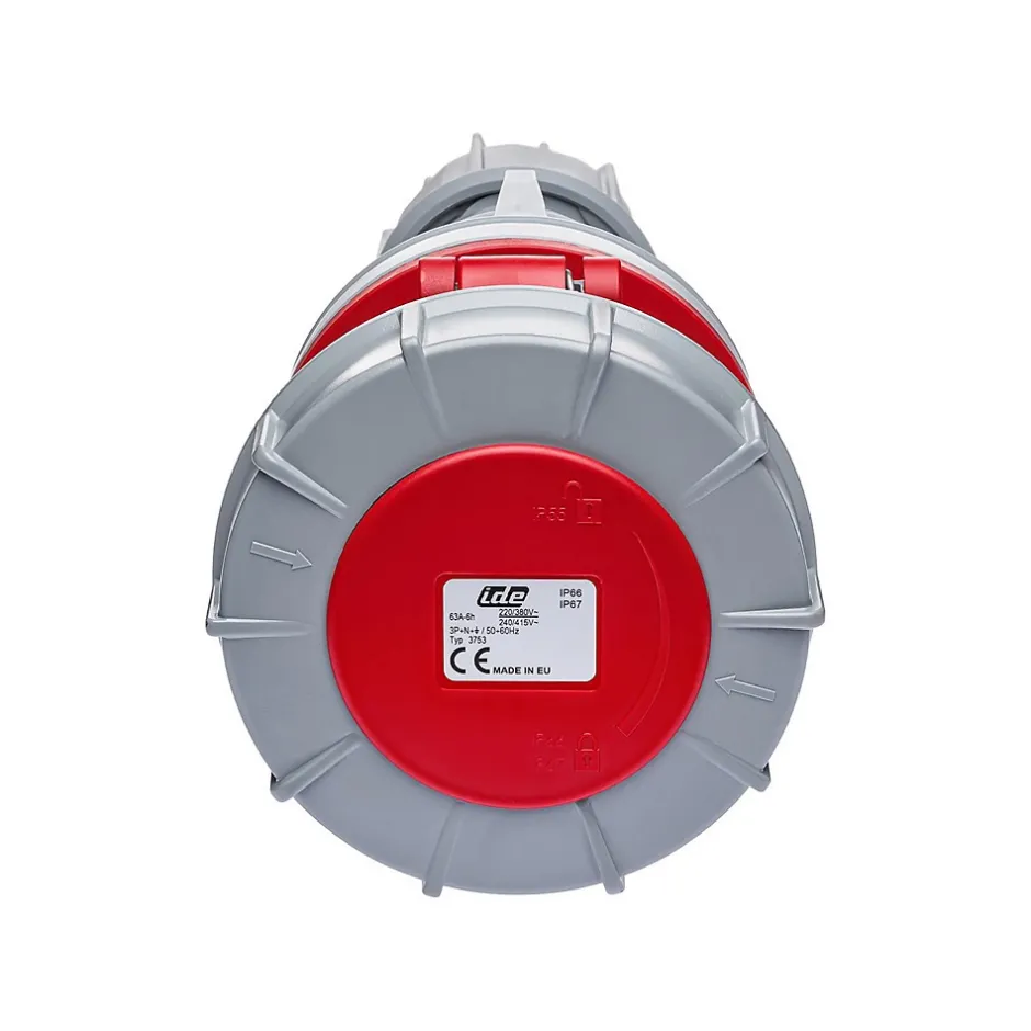Fiche Femelle 63a Tétrapolaire 3p+n+t - étanche Ip67 --Ide Online