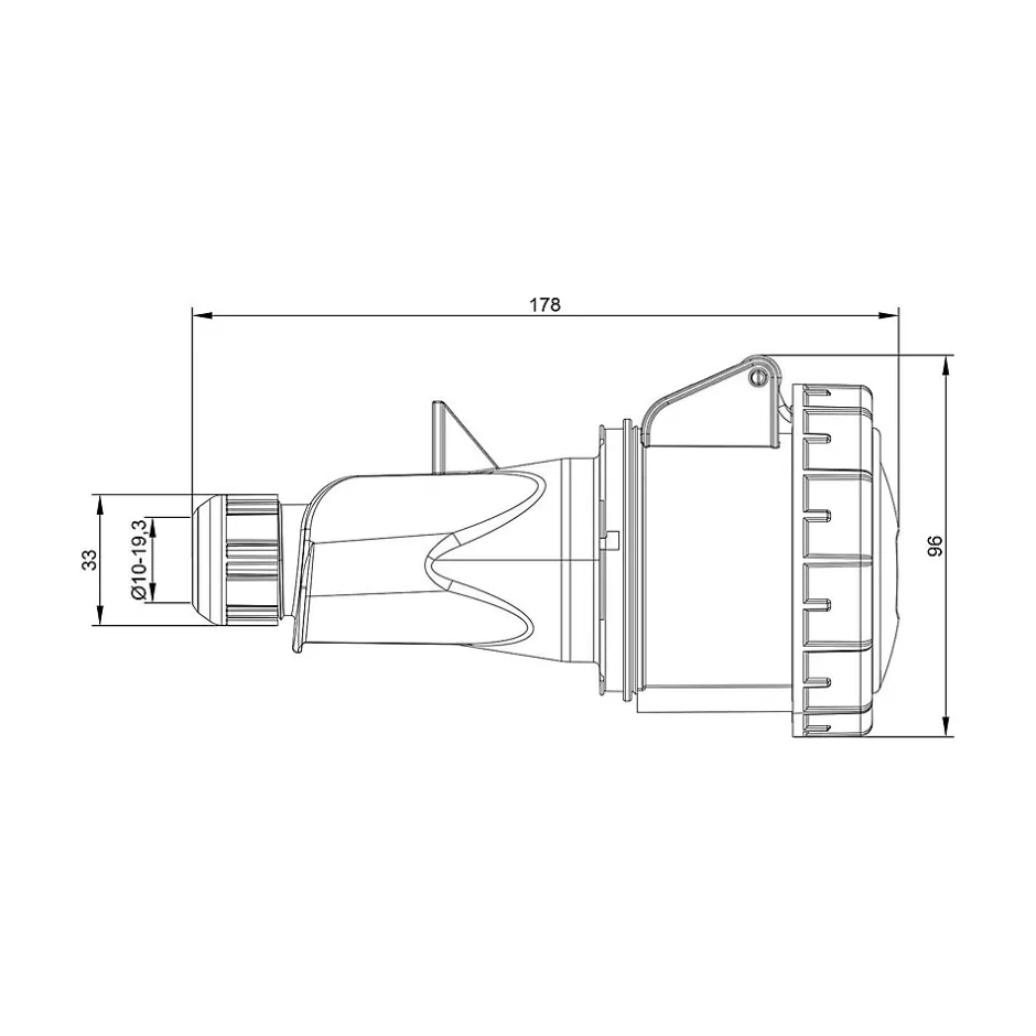 Fiche Femelle Triphasé 32a 3p+t 380v - 4 Broches - étanche Ip67 -^Ide Sale