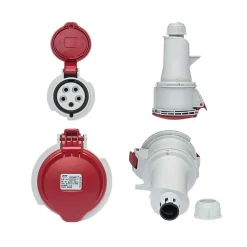 Fiche Femelle Tétrapolaire 32a 3p+n+t 380v - 5 Broches - étanche Ip44 --Ide New