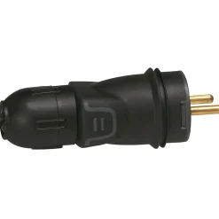 Fiche mâle 2 ports avec terre noir l.124mm 16A-Legrand Hot