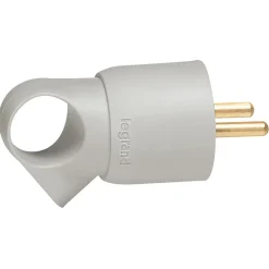 Fiche mâle 16A 2 P+T gris avec anneau-Legrand Discount
