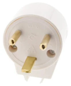 Fiche mâle 20A coudée 2 P+T - Blanc --Zenitech New
