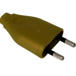 Fiche mâle 6A effet or 2 pôles-Diall Outlet