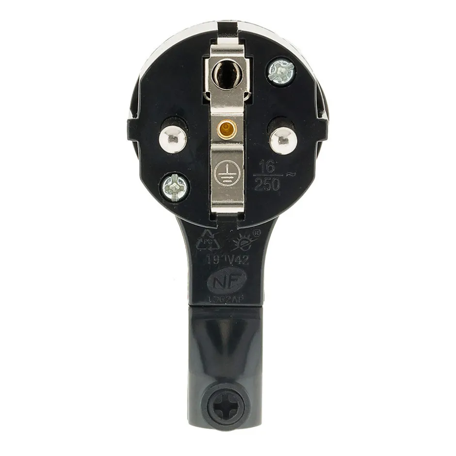Fiche mâle 16A extraplate - Noire --Zenitech Online