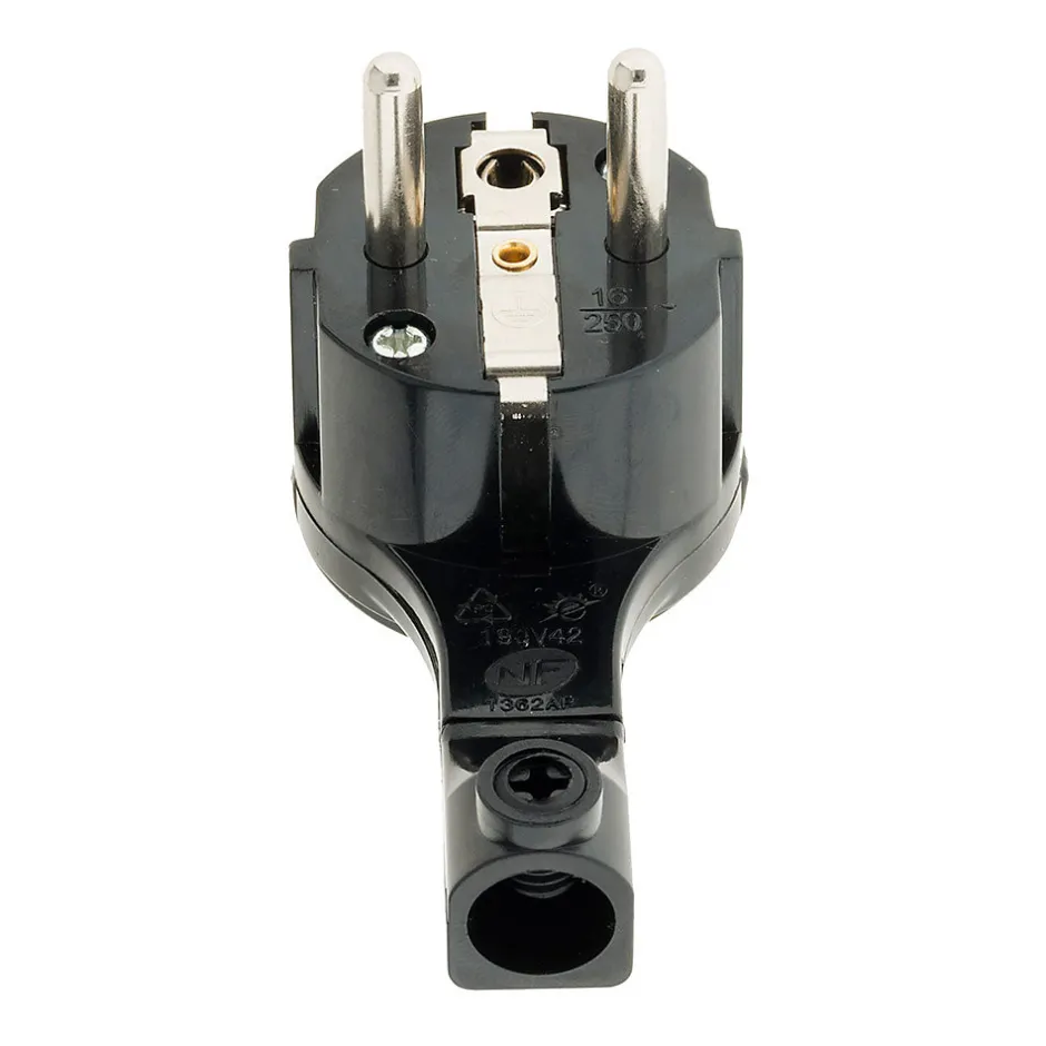 Fiche mâle 16A extraplate - Noire --Zenitech Online