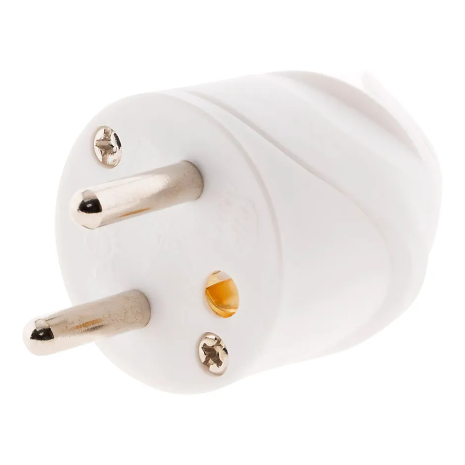 Fiche mâle coudée 16A 2P+T - Blanc --Zenitech Discount