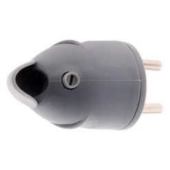 Fiche mâle coudée 16A 2P+T - Gris -^Zenitech