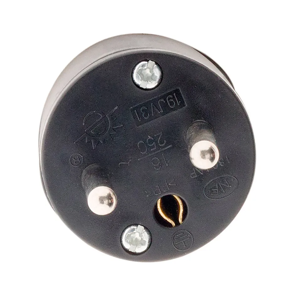 Fiche mâle coudée 16A 2P+T - Noir -^Zenitech Online