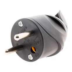 Fiche mâle coudée 16A 2P+T - Noir -^Zenitech Online