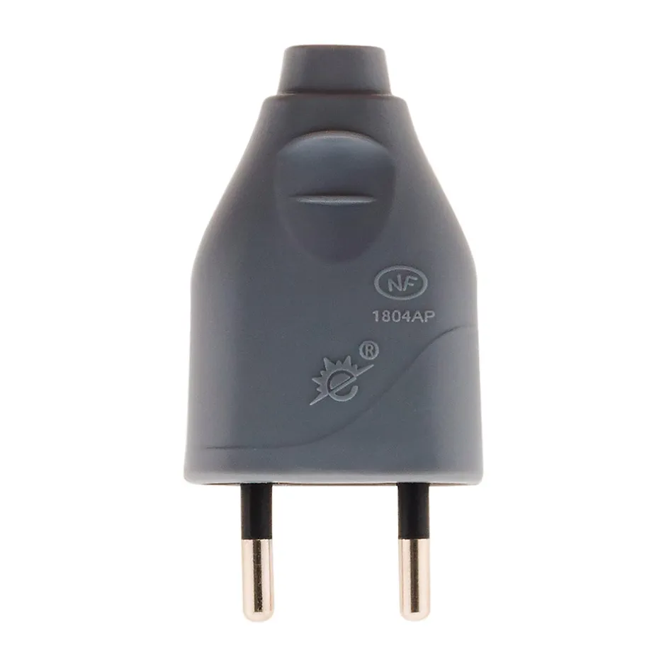 Fiche mâle 2P 6A - Gris --Zenitech New