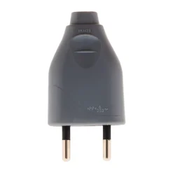 Fiche mâle 2P 6A - Gris --Zenitech New