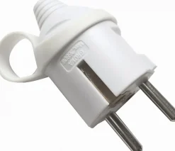 Fiche mâle 2P+Terre Schuko - Blanc --Dio