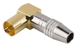 Fiche TV Femelle ø9.52 mm coudé à câbler, Or-SLX New