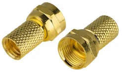 Fiche TV Type F Mâle à câbler pour PF100/RG6 Blyss, Or - lot de 2^Diall Hot