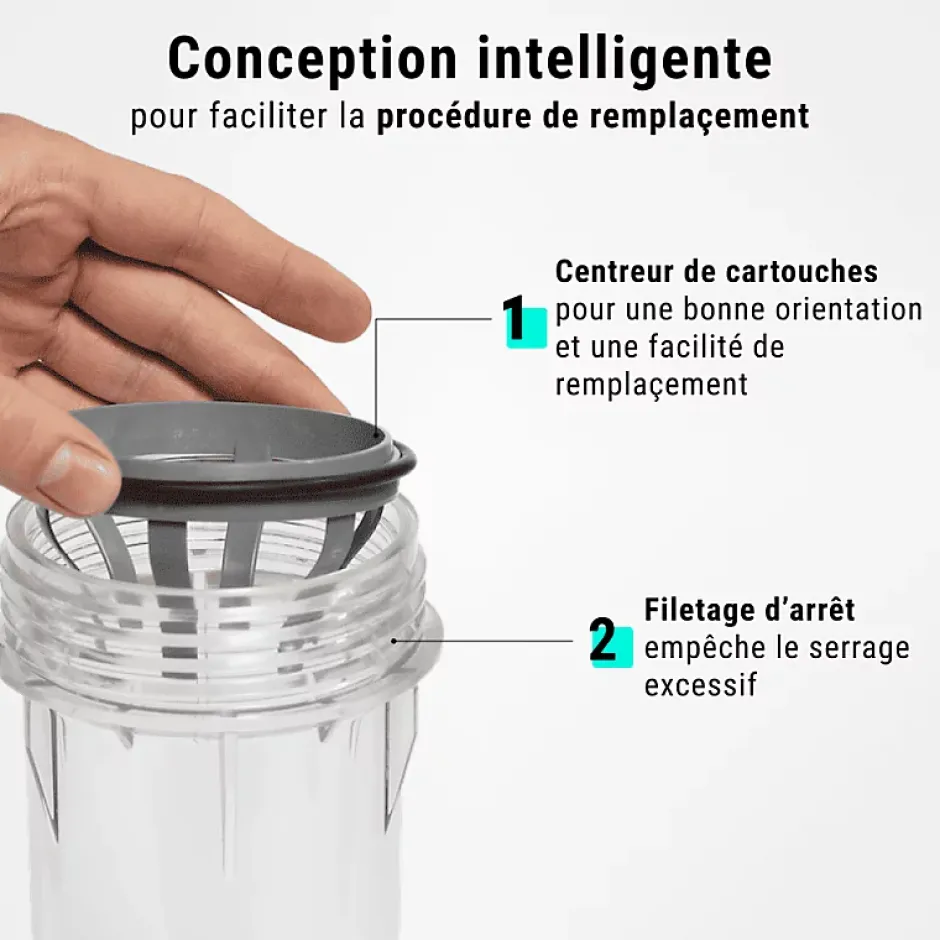 Filtre à eau triple 9' 3/4 + Pack protection complète filtration sous évier connexion 3/4'-Sinea Outlet