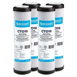 Filtre charbon actif en coquille de noix de coco 10'' ECOSOFT lot de 4^Sinea Best