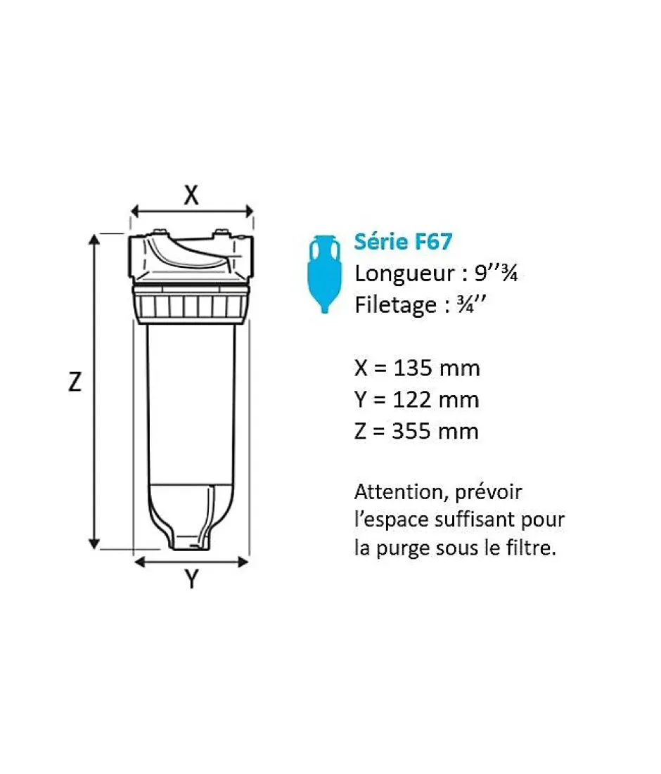 Filtre tête laiton F67 1 pouce-Apic Online