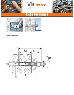 Ancrage FBN II 8X91 Filetée sur 59 Acier zingué - 1 pièce^Fischer Discount