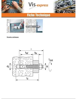 Ancrage FBN II 12X176 Filetée sur 129 Acier zingué - 5 pièces^Fischer New